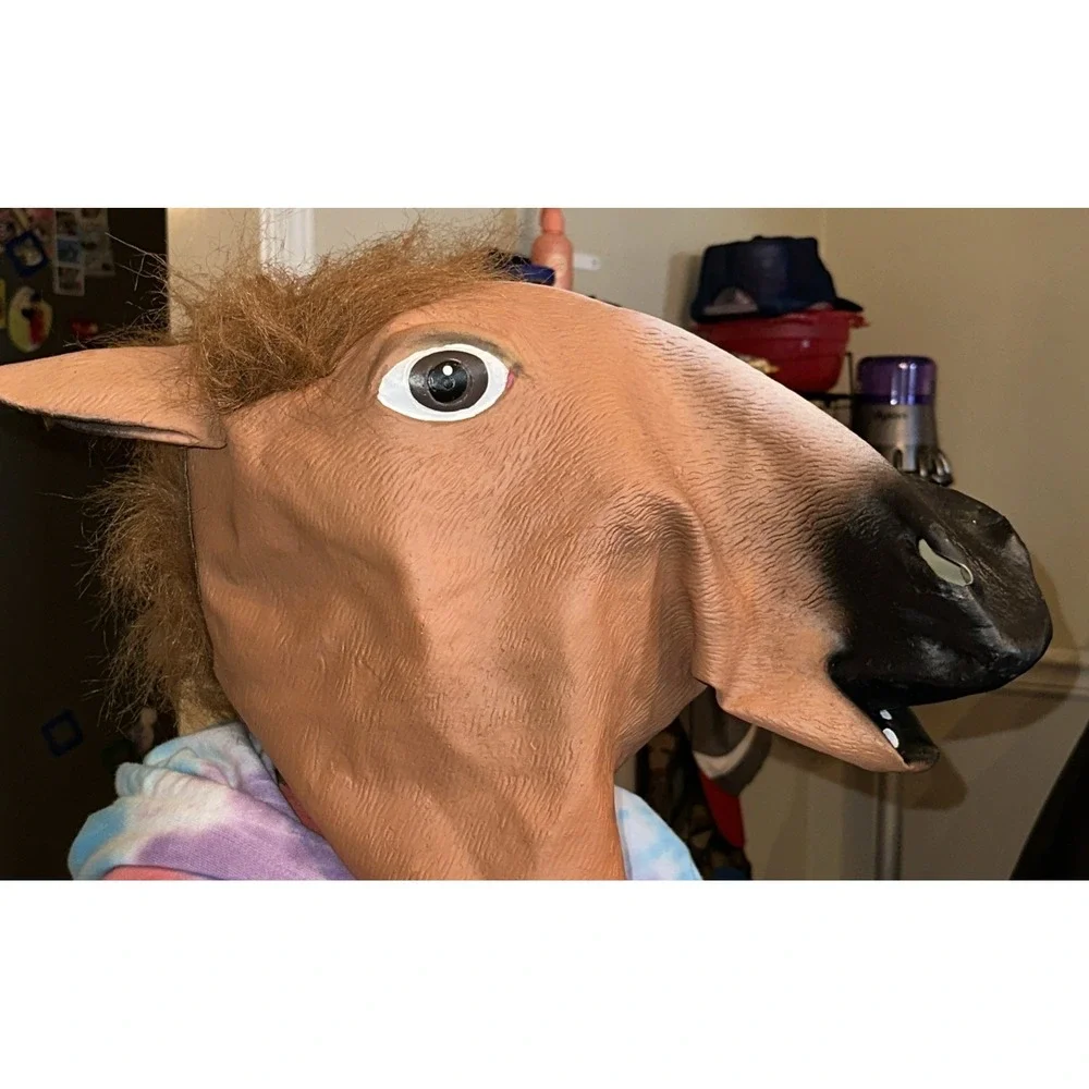Deluxe Quality Latex Horse Mask with Hair